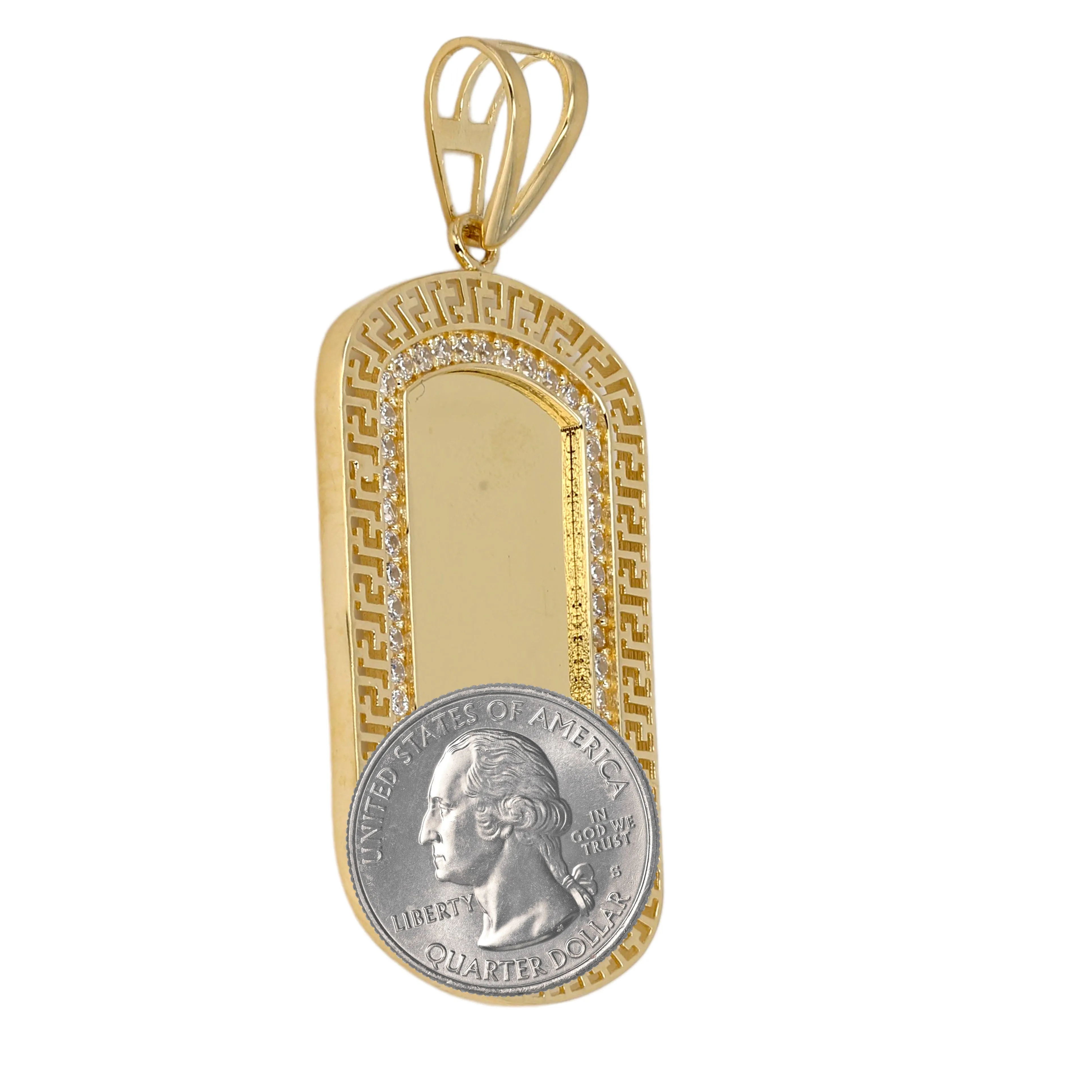 10k yellow gold memory tag 45mm pendant-227179