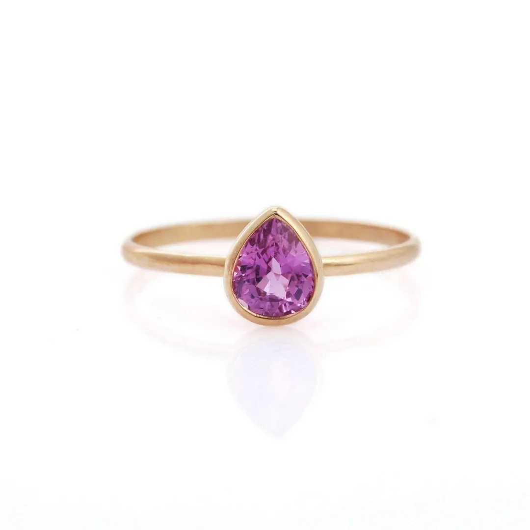 18K Yellow Gold Sapphire Ring