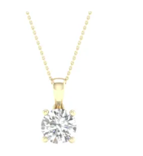 1ctw Lab Grown Diamond Pendant | 14k Yellow Gold