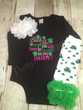 1st St. Patricks day outfit girls My 1st St. Patrick's Day shirt outifit St. Patricks outfit shirt, headband, and legwamers