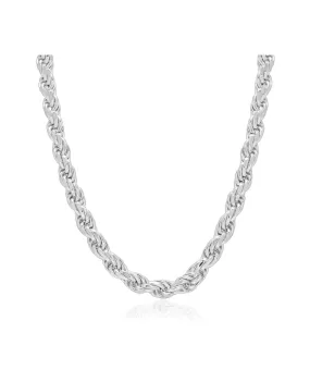 925 Sterling Silver Rhodium Plated 5.8mm Rope Chain 24