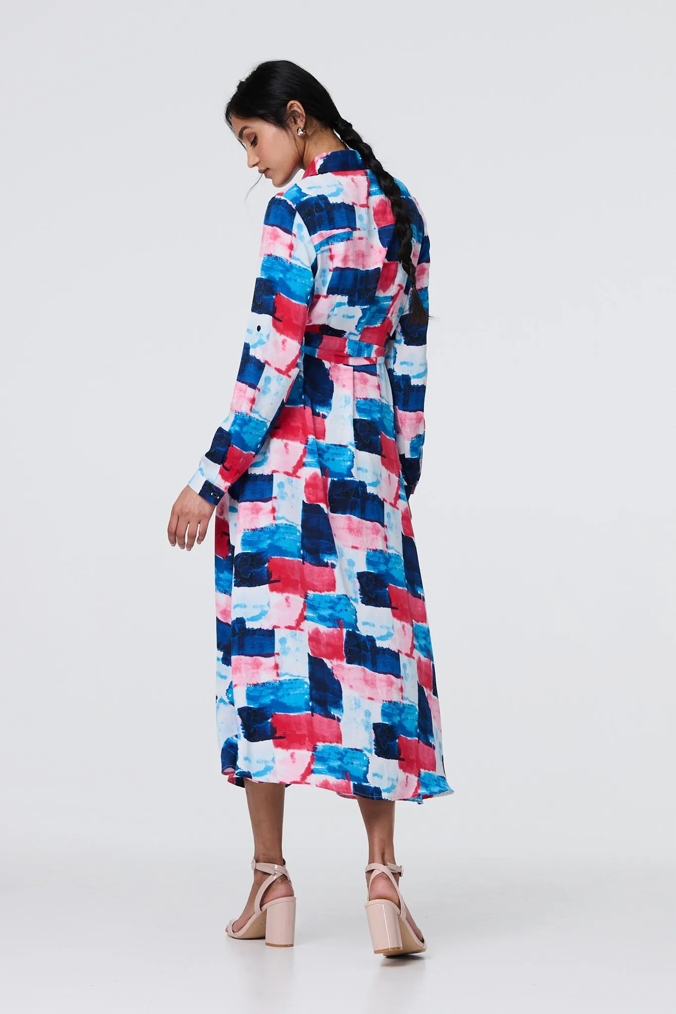 Abstract Print Midi Dress