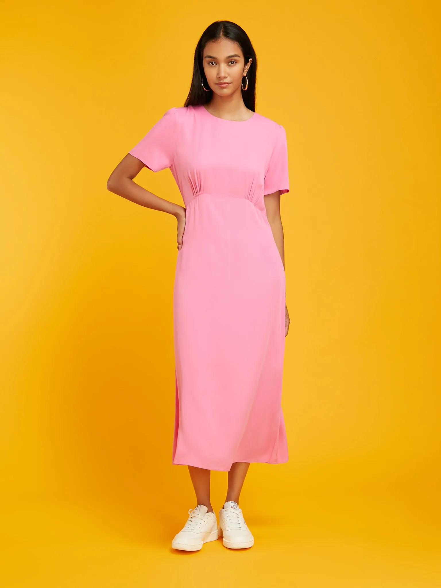 Adelaide Midi Tea Dress in Pink