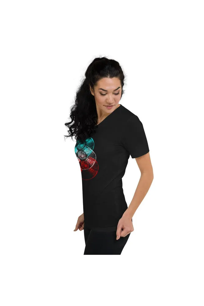 Anaglyphic Vinyl Unisex Short Sleeve V-Neck T-Shirt