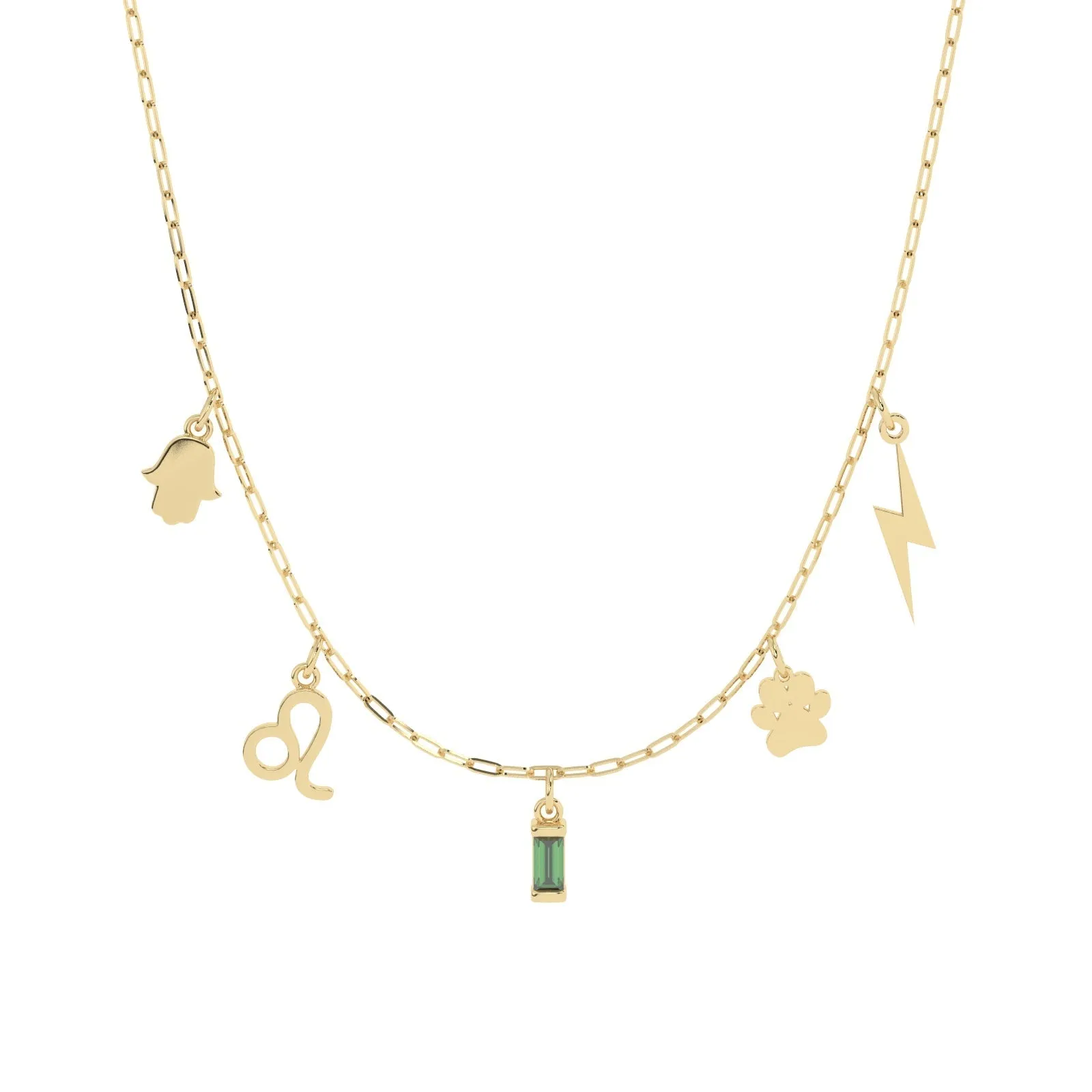 Build Your Own Two Charm Necklace | 10k Yellow Gold