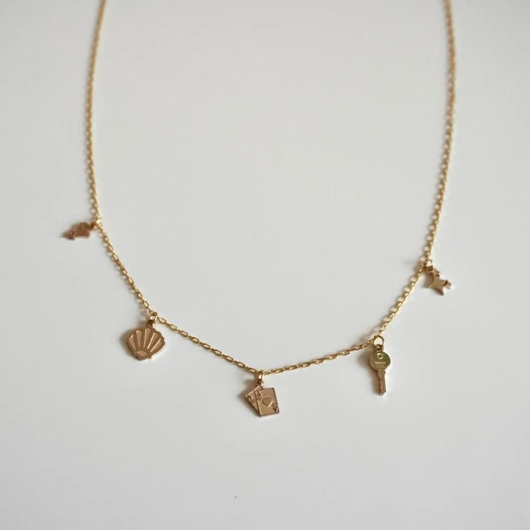 Build Your Own Two Charm Necklace | 10k Yellow Gold