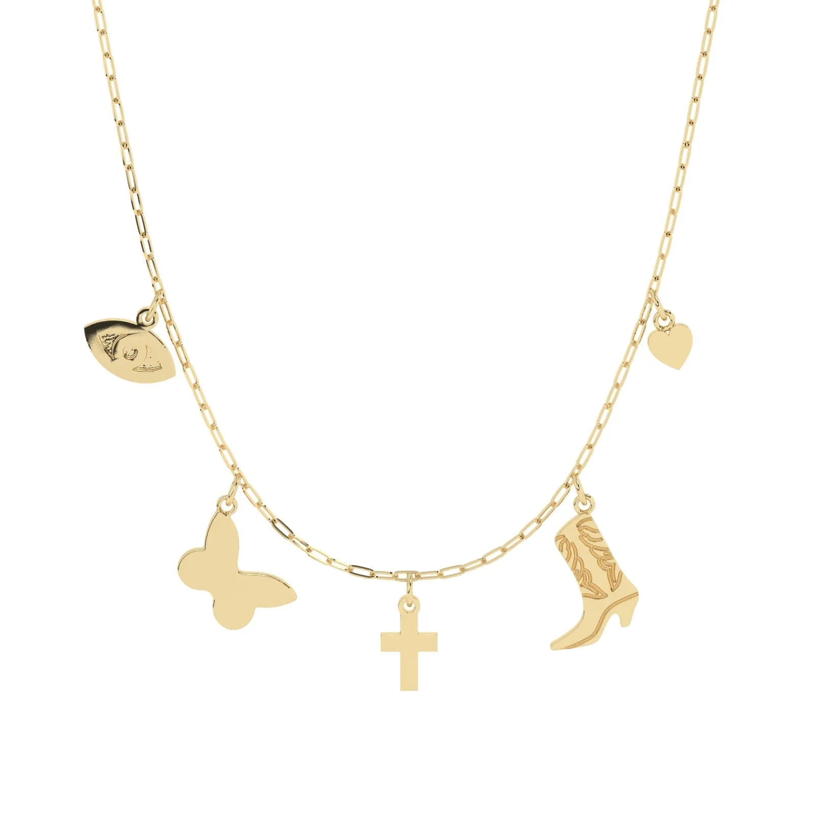 Build Your Own Two Charm Necklace | 10k Yellow Gold