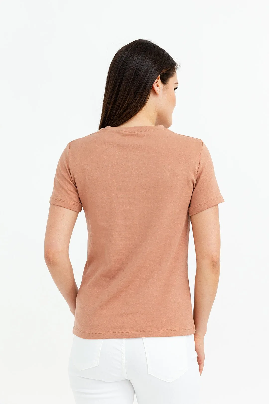 CAP SLEEVE CREW IN PIMA COTTON STRETCH