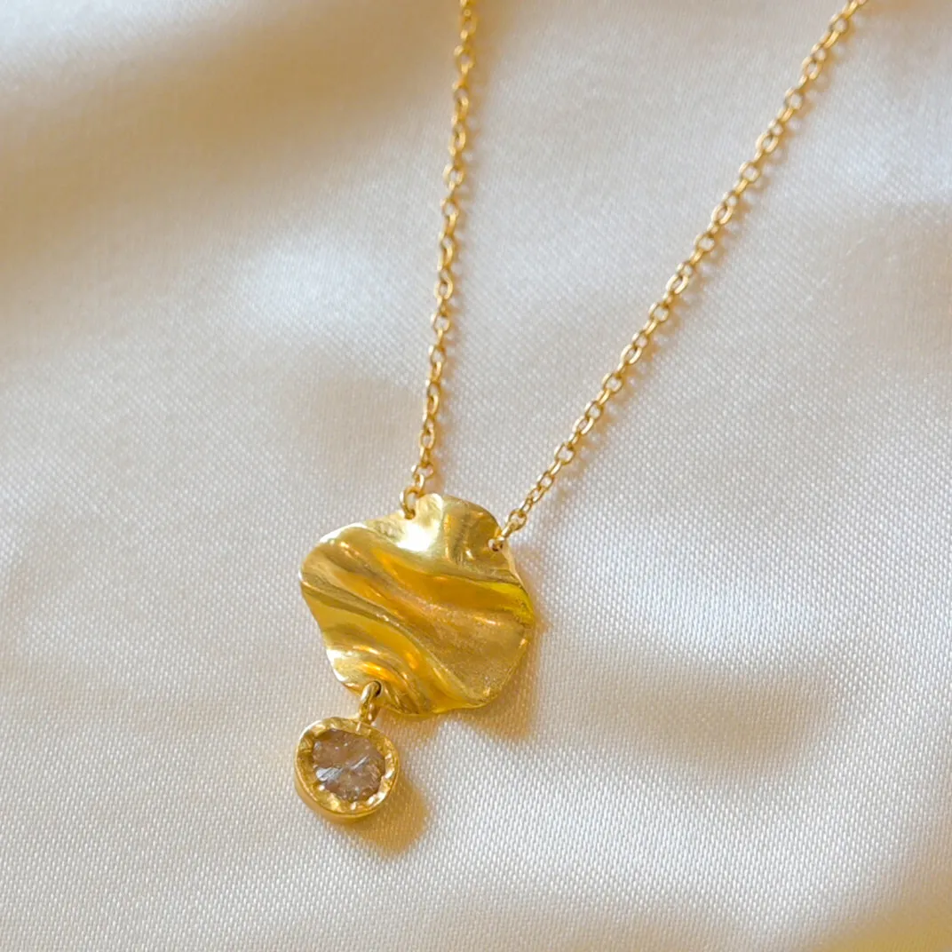 Celestial Shield Citrine Pendant Necklace