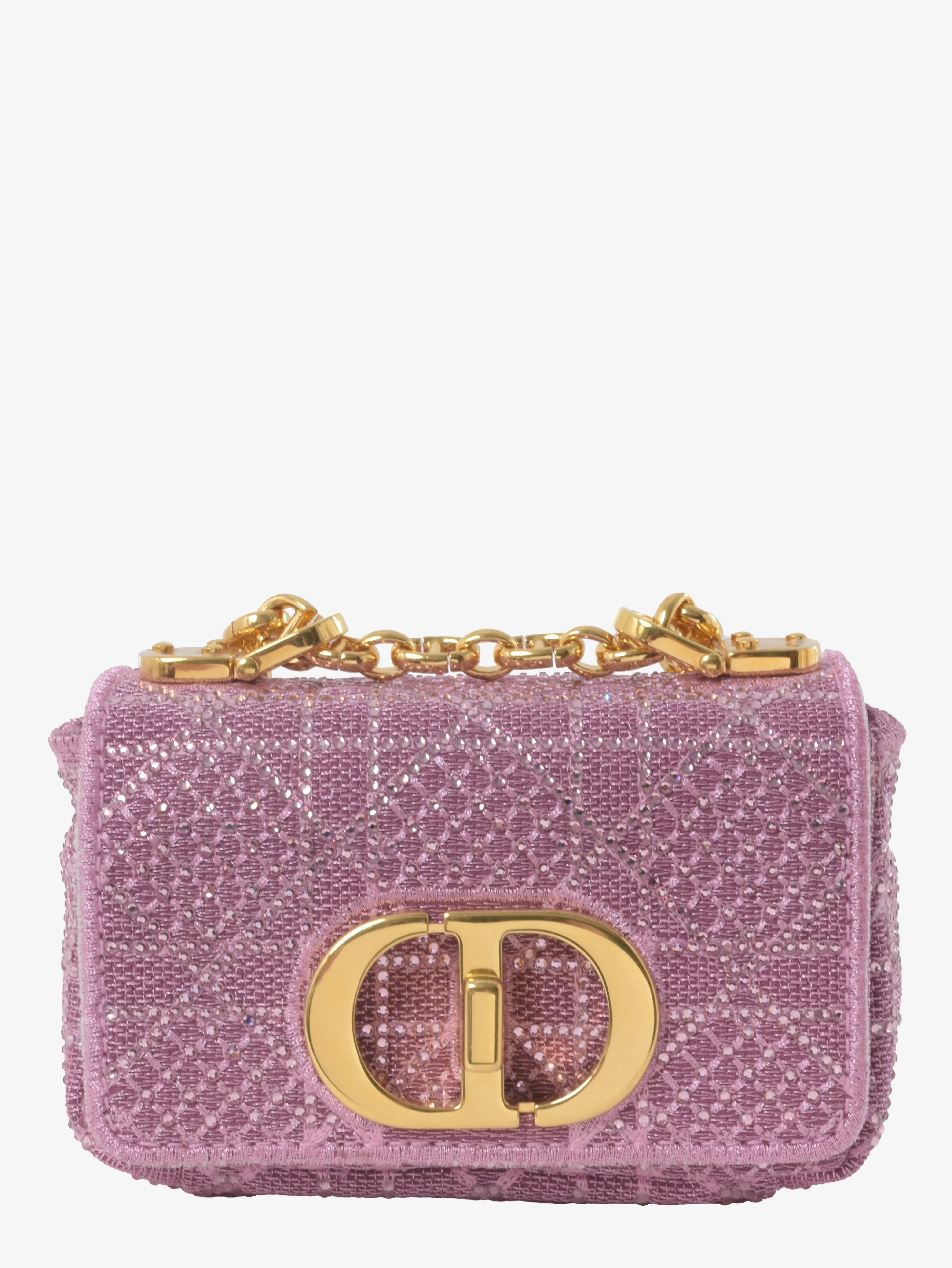 Dior Caro Micro Bag In Pink Lurex