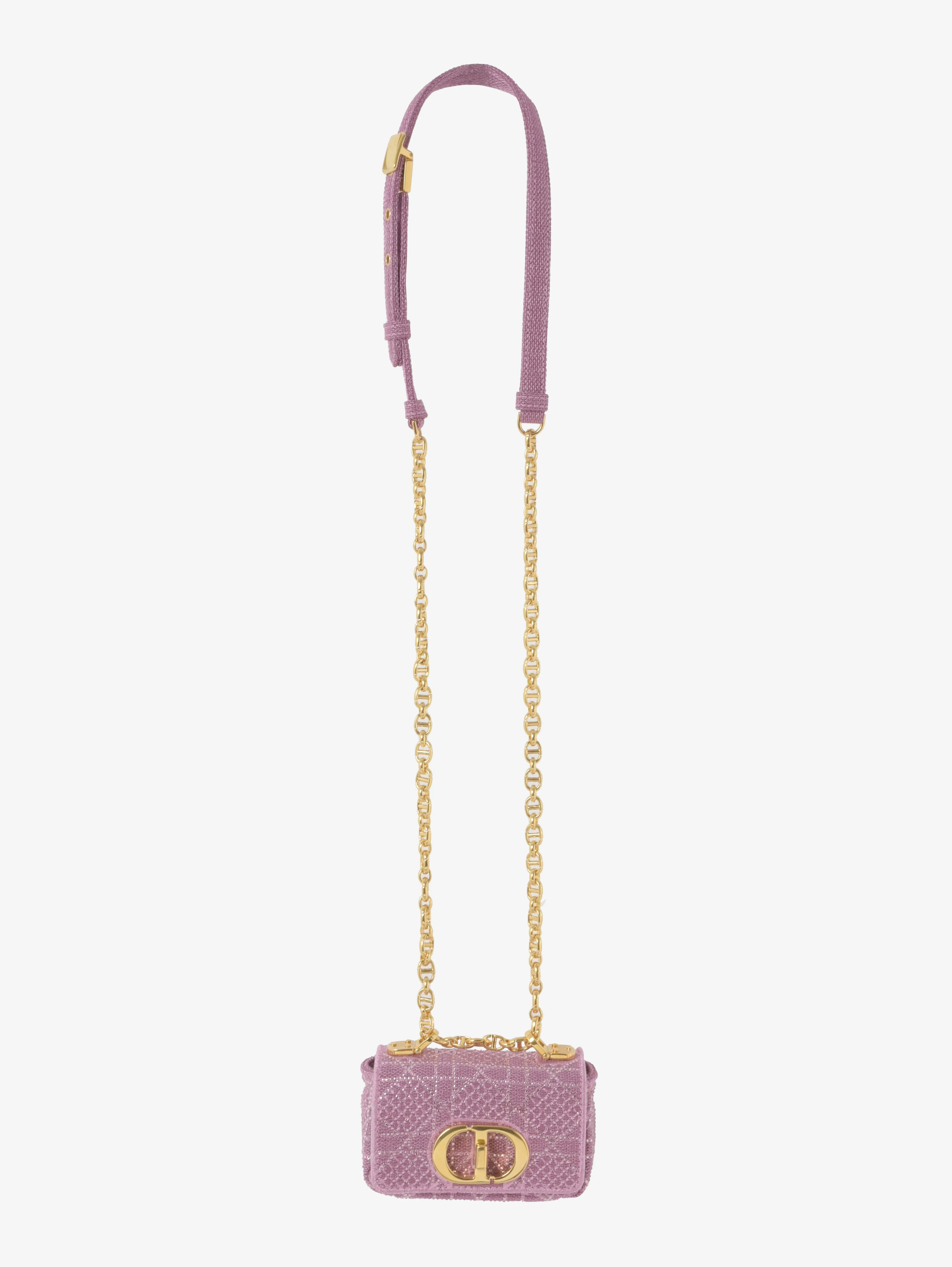 Dior Caro Micro Bag In Pink Lurex