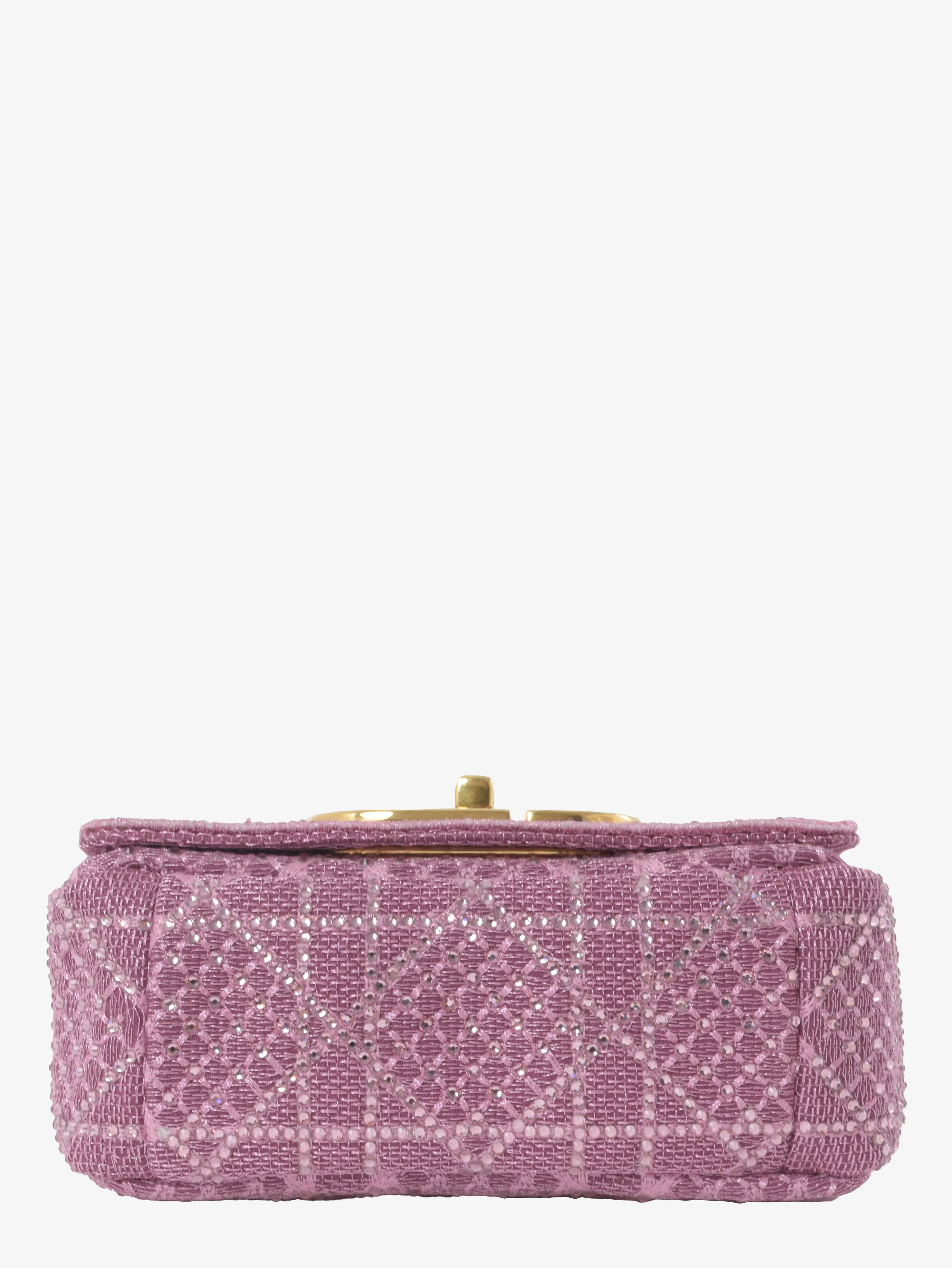 Dior Caro Micro Bag In Pink Lurex