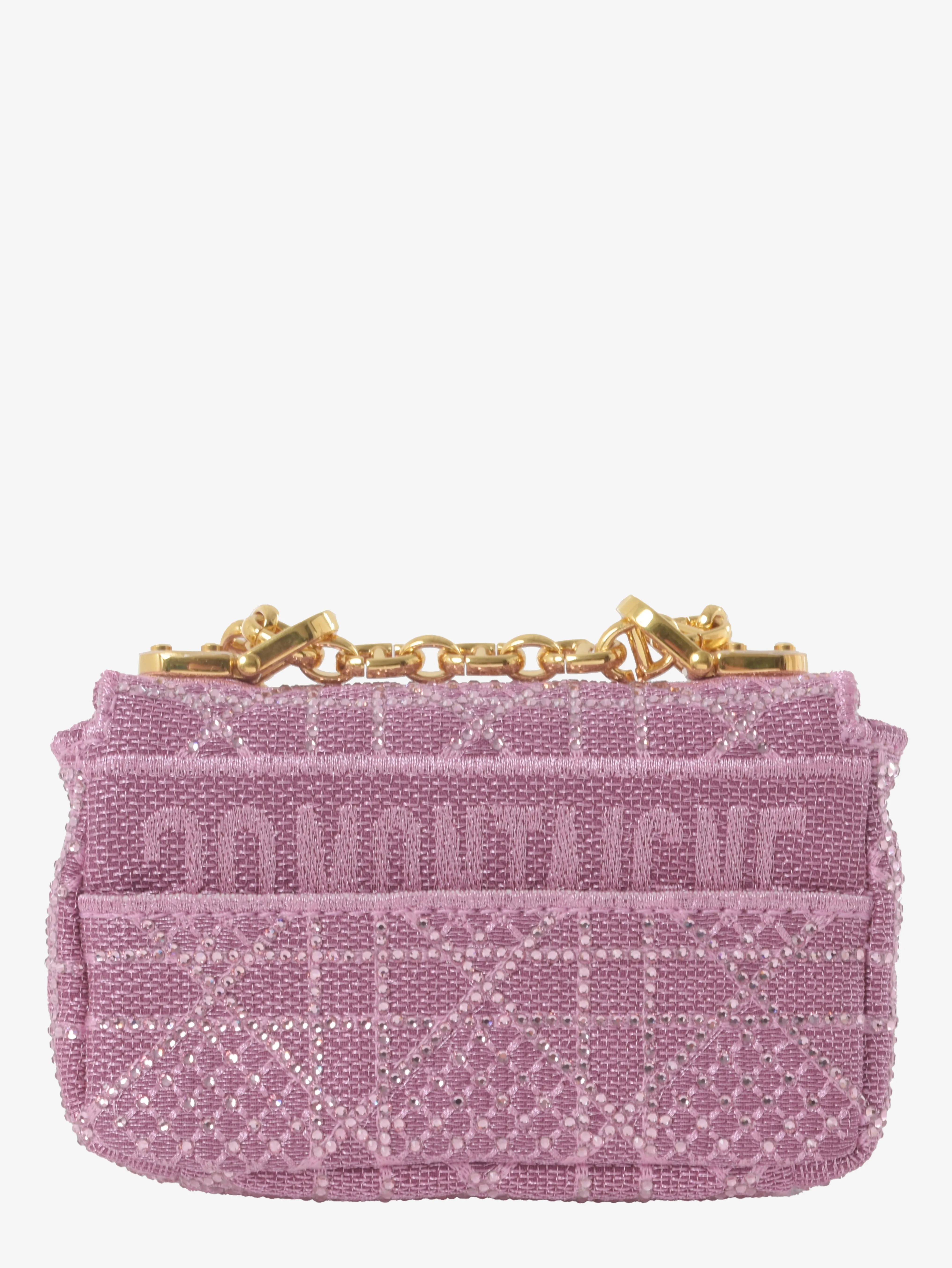 Dior Caro Micro Bag In Pink Lurex