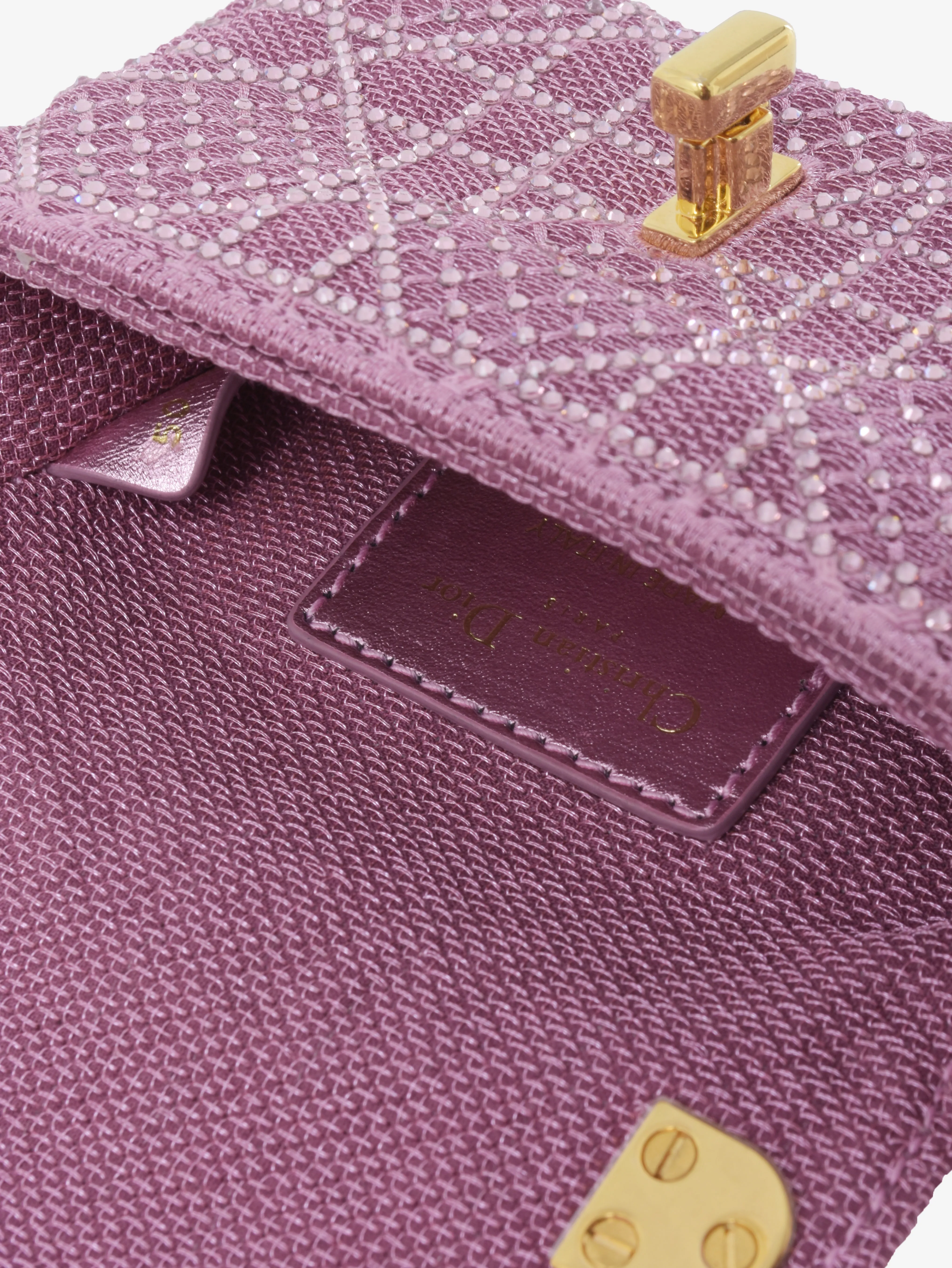 Dior Caro Micro Bag In Pink Lurex