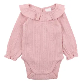 DUSKY PINK POINTELLE LS BODYSUIT