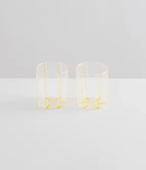 GRAND SOLEIL GOBLETS- CLEAR/YELLOW/WHITE