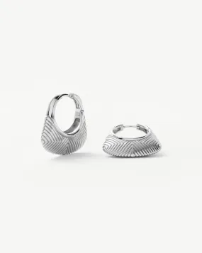 Hera Ridge Hoop Earrings | Silver Plated