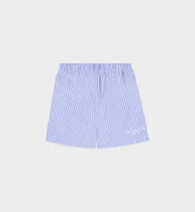 Hotel du Cap Cursive Poplin Short - Blue Striped