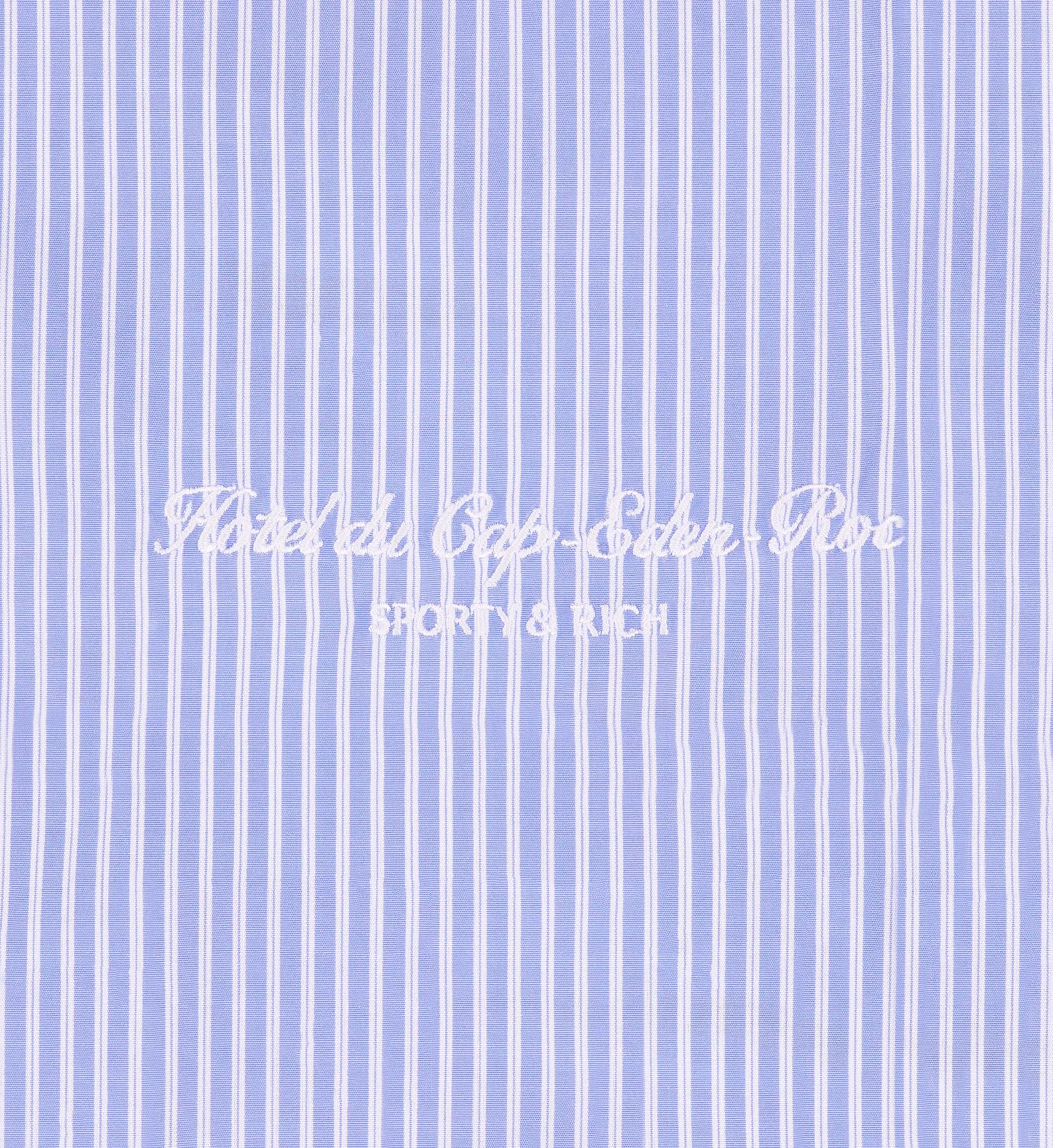 Hotel du Cap Cursive Poplin Short - Blue Striped