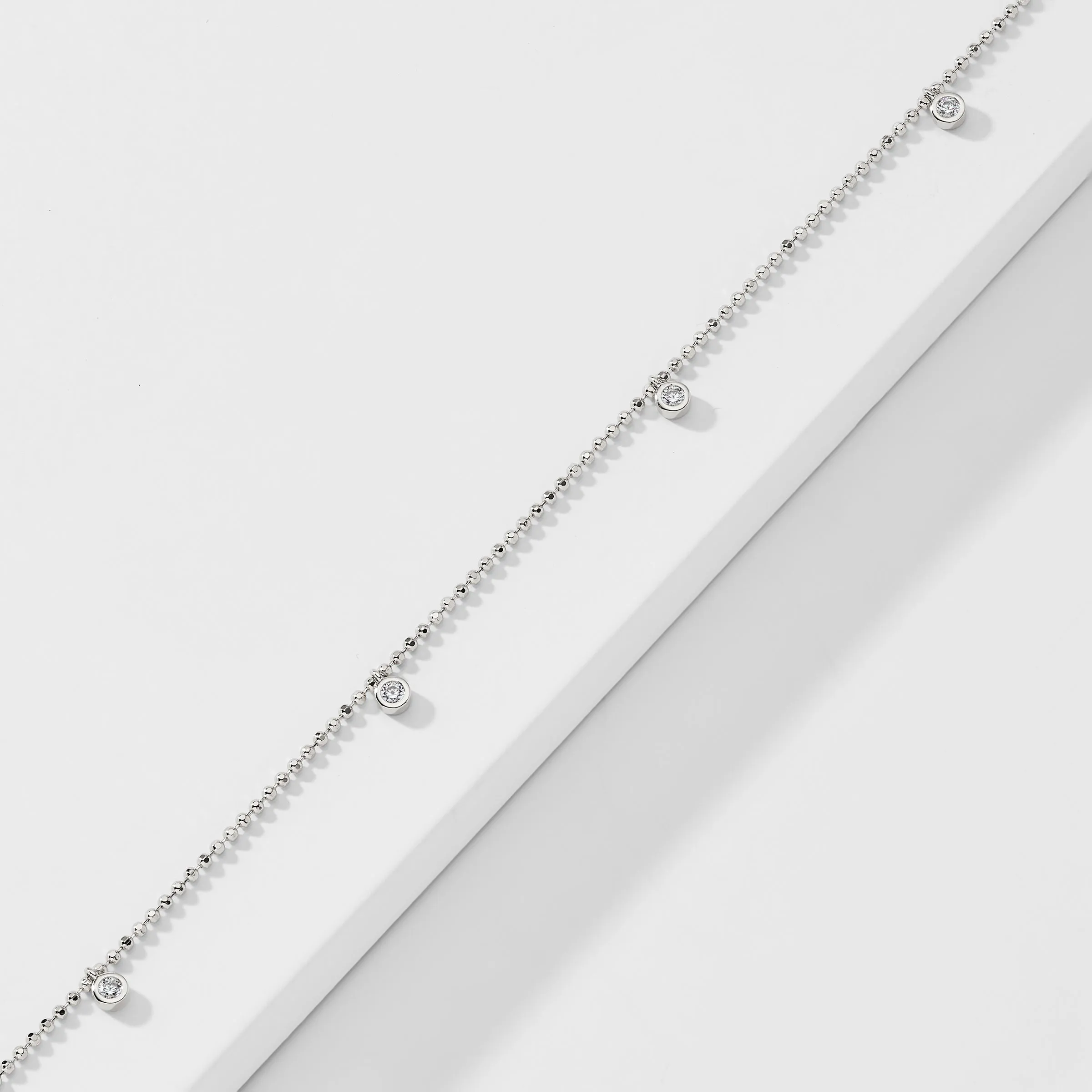 ITTY BITTY CZ BALL CHAIN ANKLET