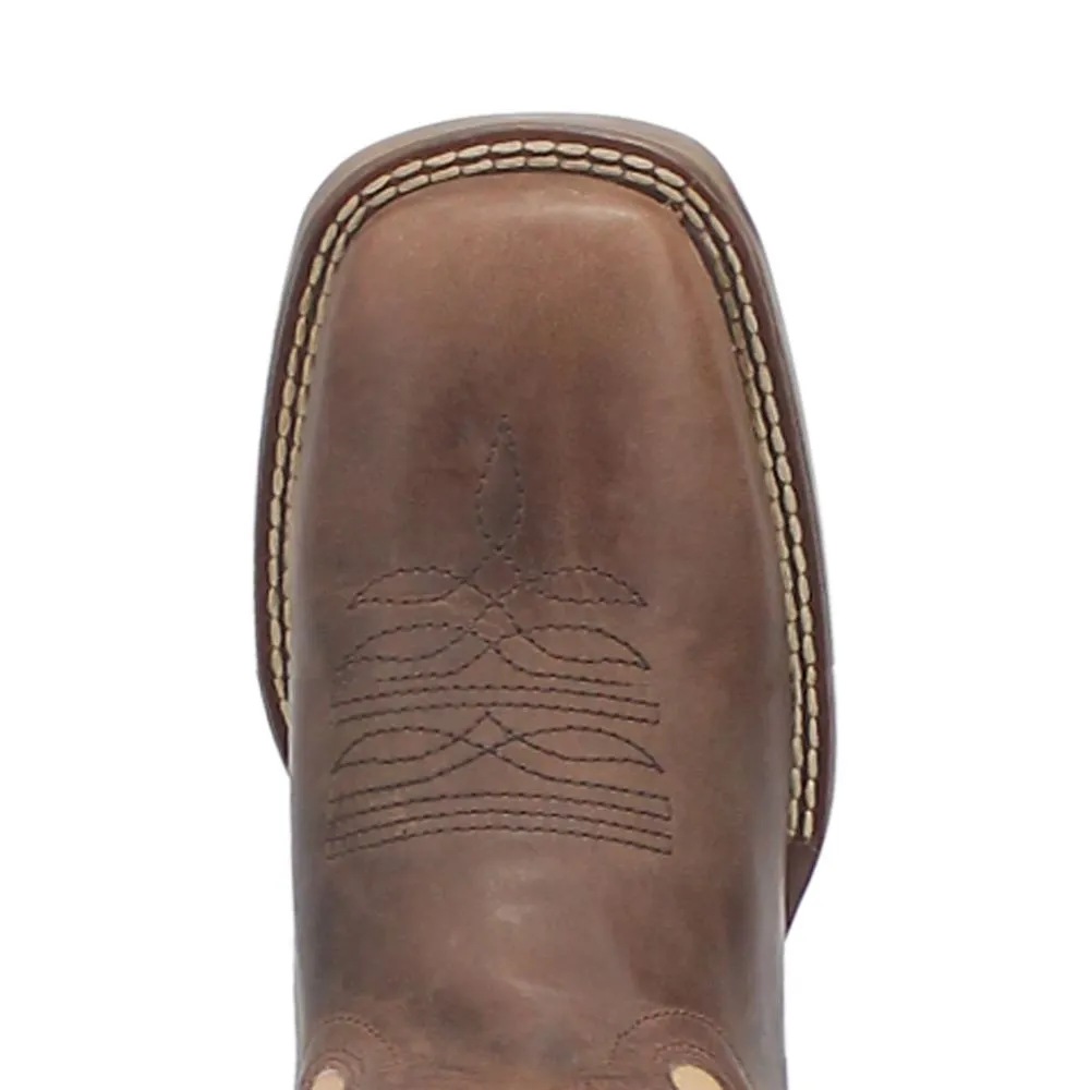 'Laredo' Women's 11" Delaney Western Square Toe - Dark Brown / Bone