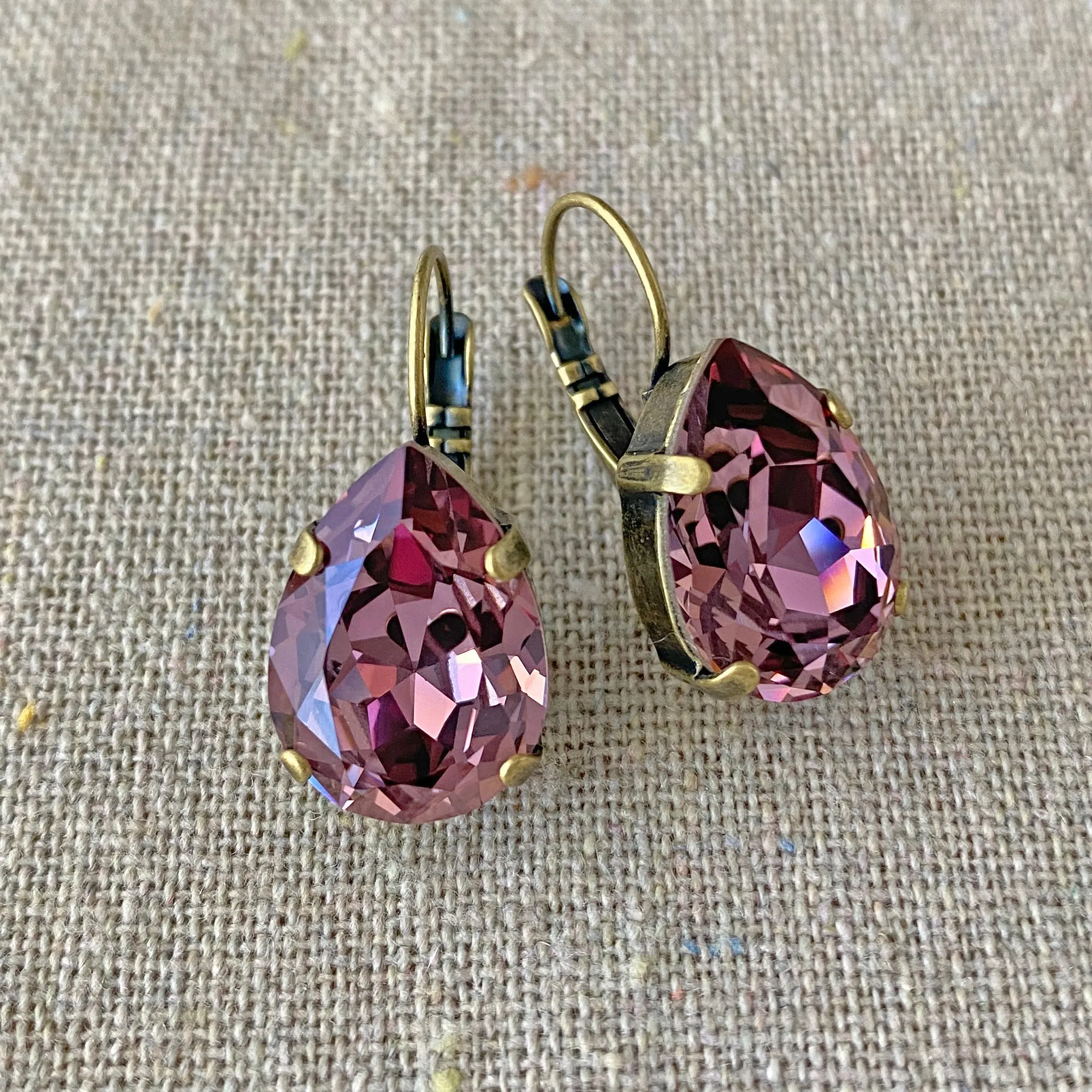 Large Pear Leverback Earrings