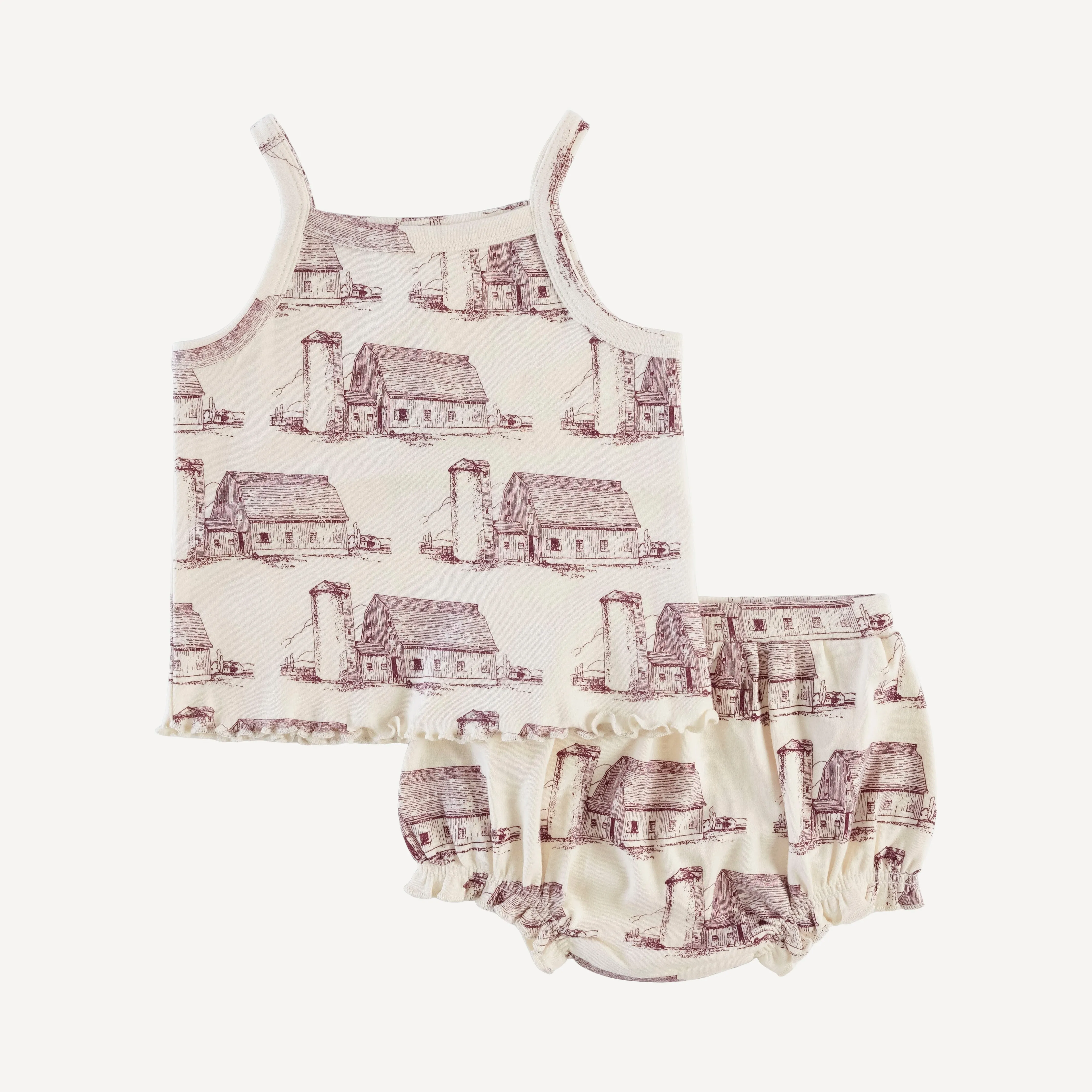 lettuce spaghetti tank and bloomer set | bordeaux barn | organic cotton interlock