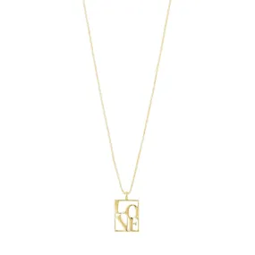 Love Tag Gold Plated Necklace