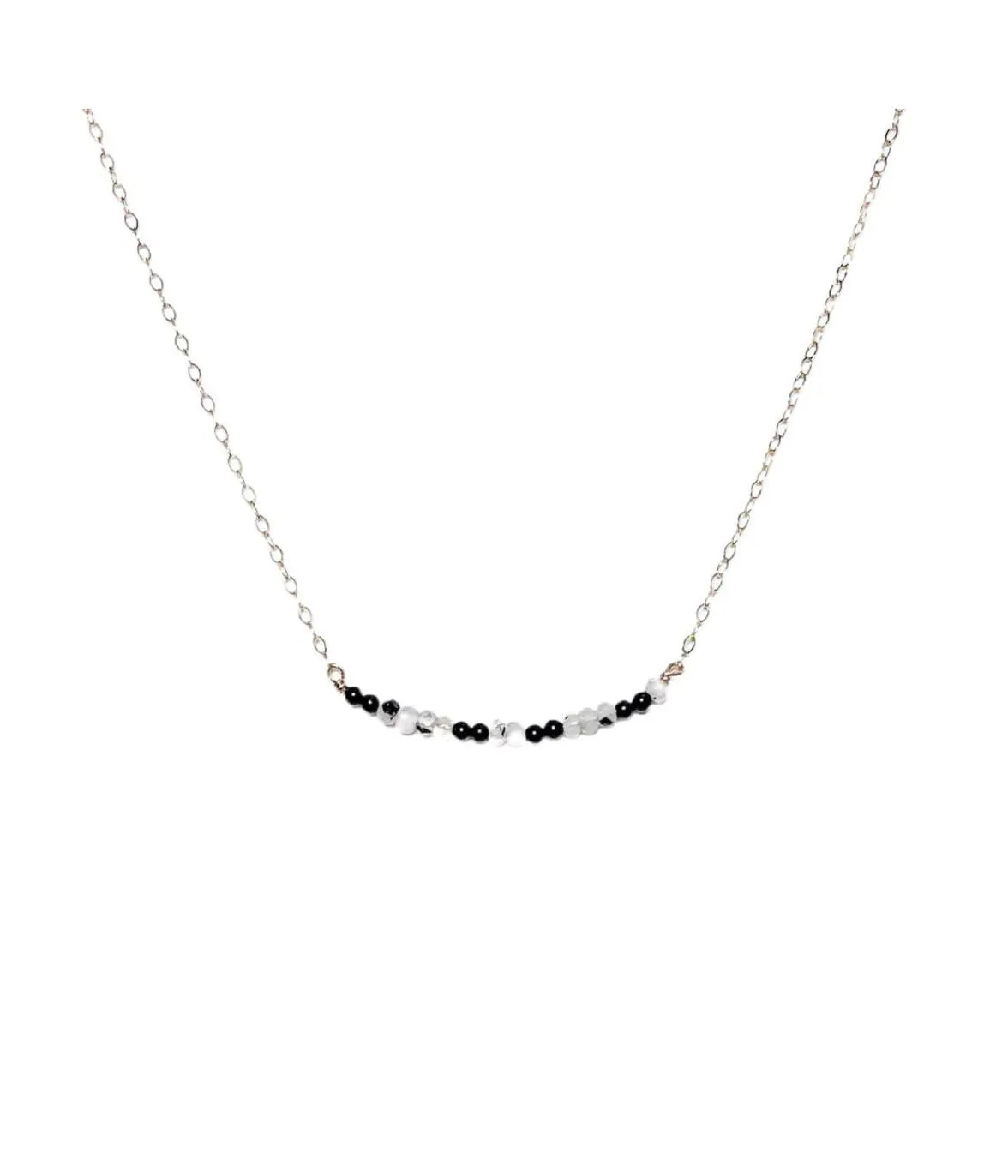 Morse Code Dainty Stone Necklace