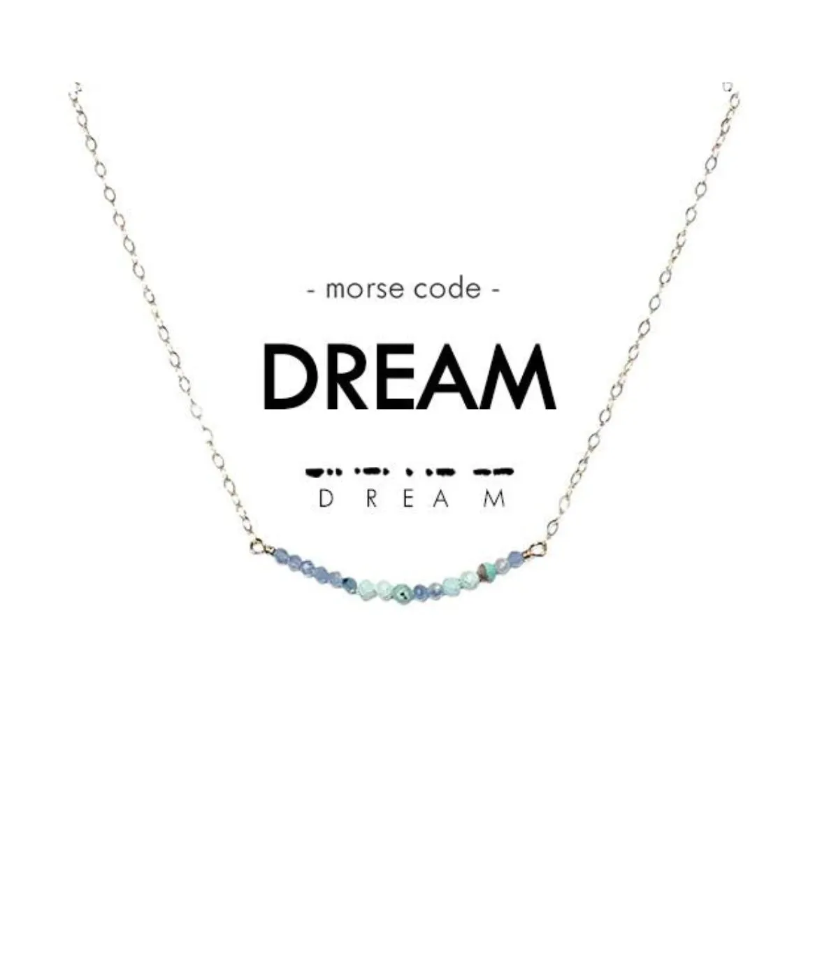 Morse Code Dainty Stone Necklace