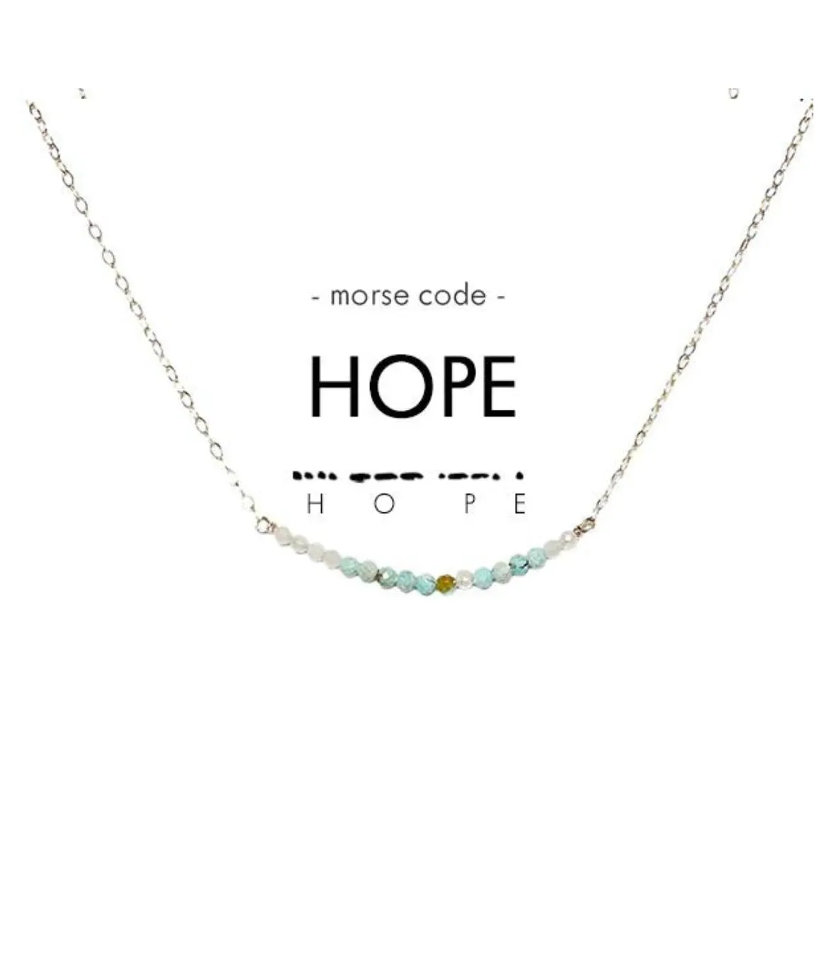 Morse Code Dainty Stone Necklace