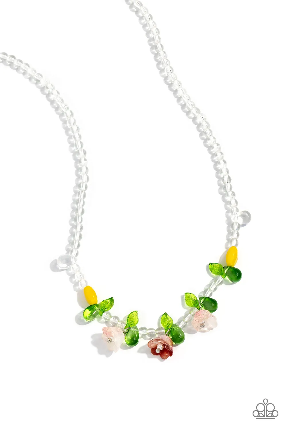 Paparazzi World GLASS Wonder Orange Necklace & Earring Set