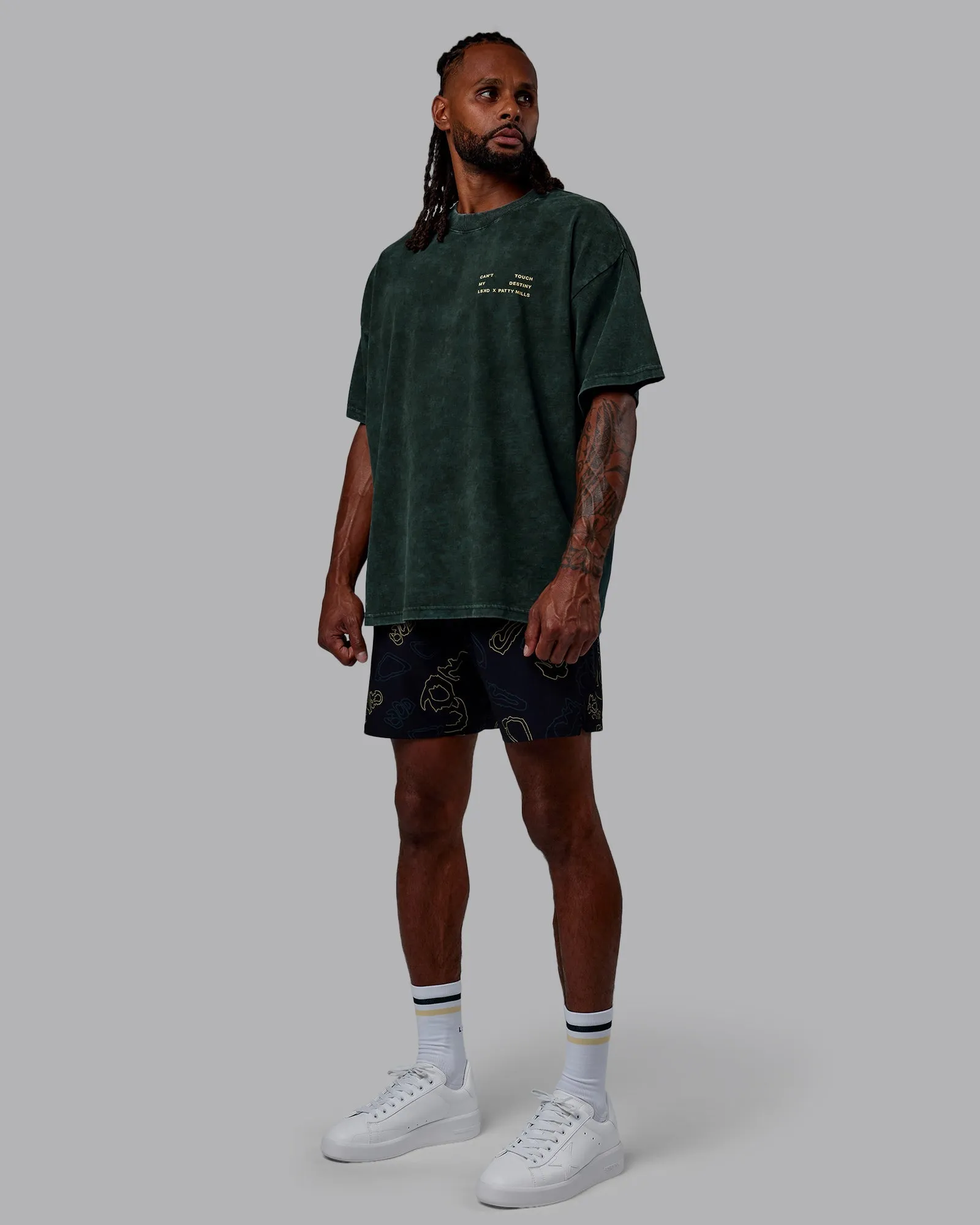 Patty Mills Washed Destiny Heavyweight Tee Oversize - Vital Green-Laguna