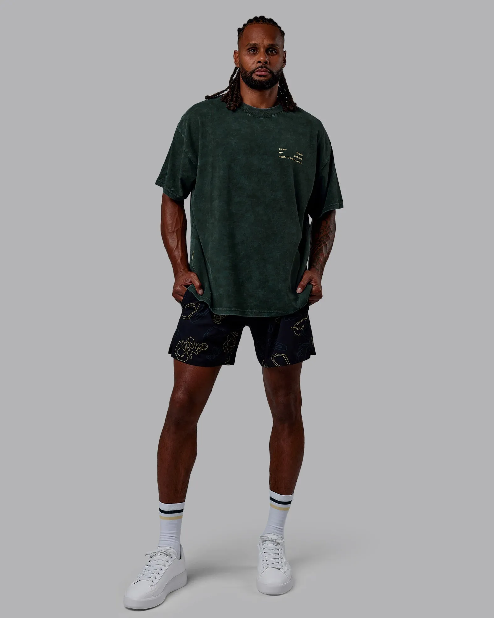 Patty Mills Washed Destiny Heavyweight Tee Oversize - Vital Green-Laguna