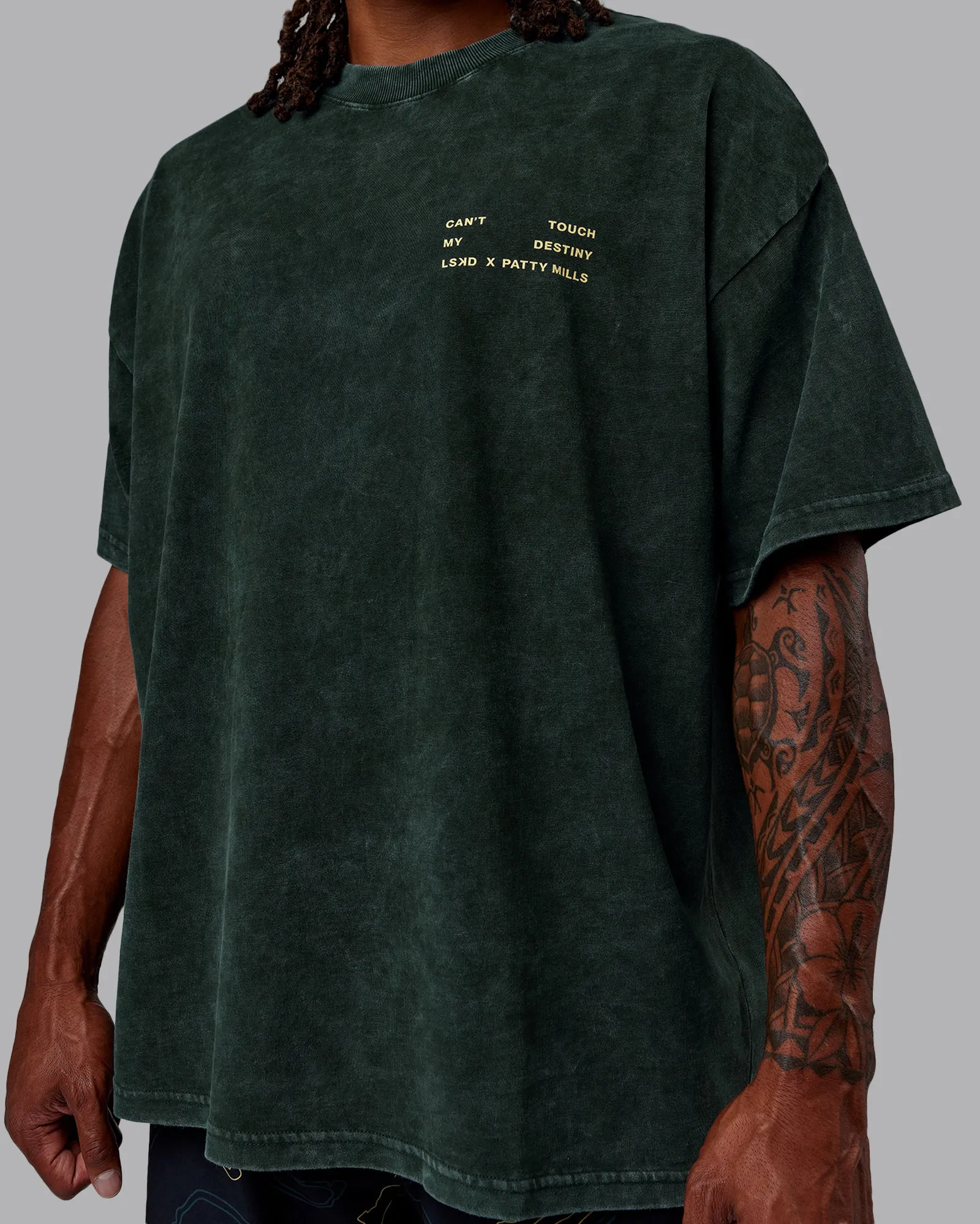 Patty Mills Washed Destiny Heavyweight Tee Oversize - Vital Green-Laguna