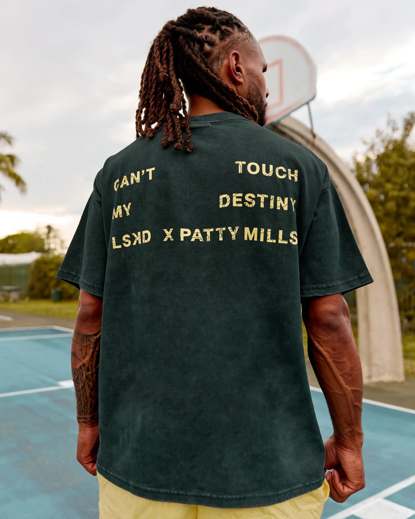 Patty Mills Washed Destiny Heavyweight Tee Oversize - Vital Green-Laguna