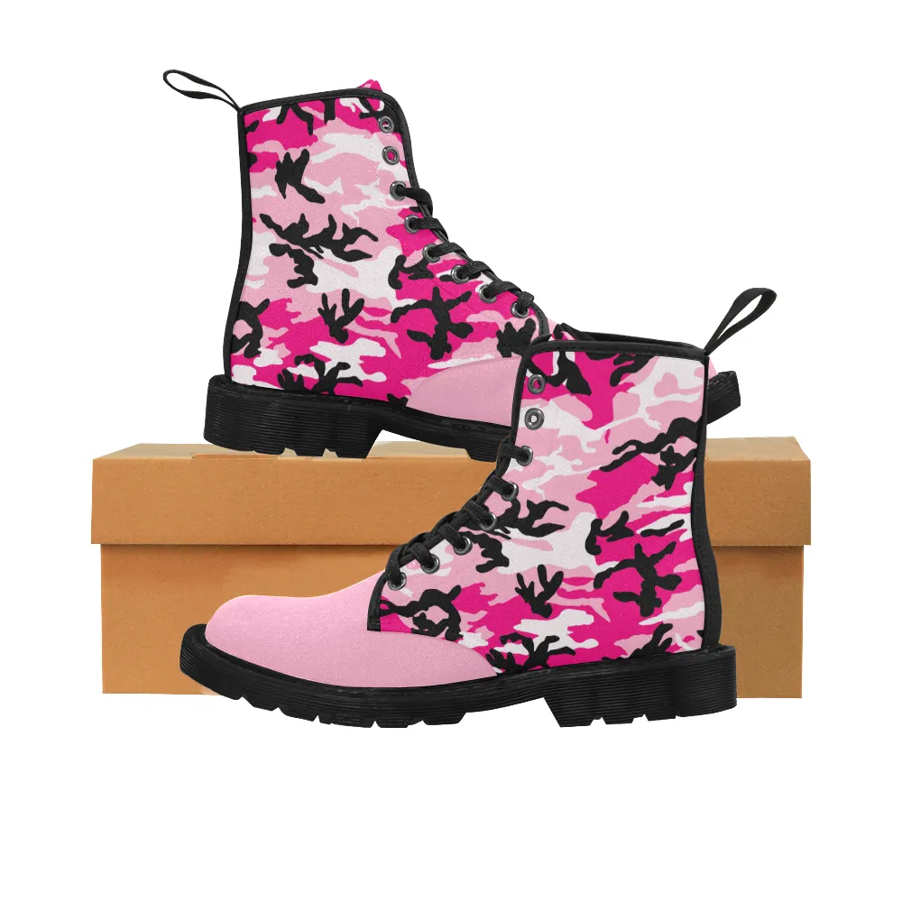 Pink Camo Combat Boots