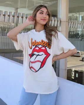 Rolling Stones Volunteers Baseball Lick Off White Thrifted Tee