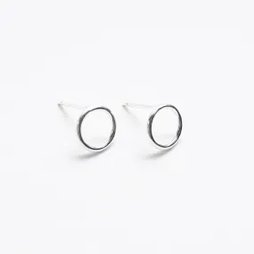 Small Silver Wire Circle Studs