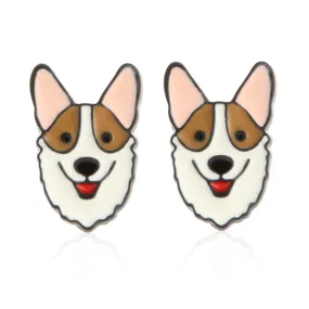 Welsh Corgi_Puppy Dog Stud Earrings