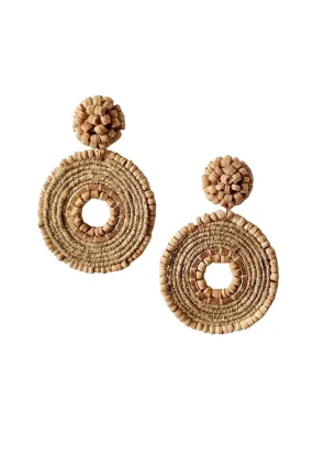 ZODA BETTINA BEADED DISC EARRINGS NATURAL